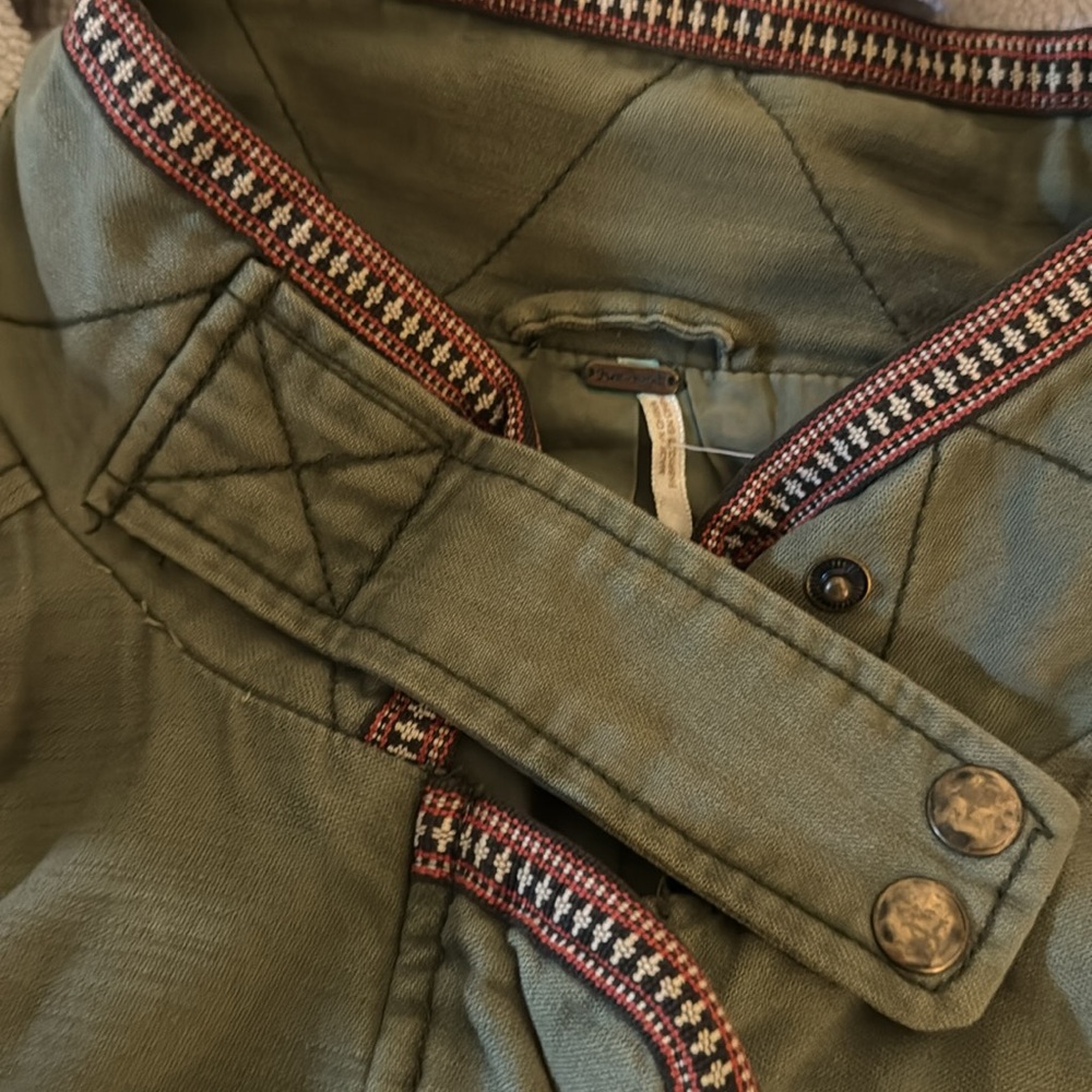 Free People Olive bomber jacket